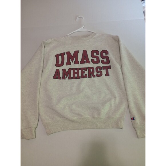 UMass Amherst Champion Vintage Crew neck Men's Small Gray - Picture 1 of 10